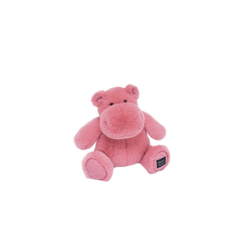 peluche hippopotame rose