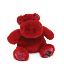 peluche hippopotame rouge