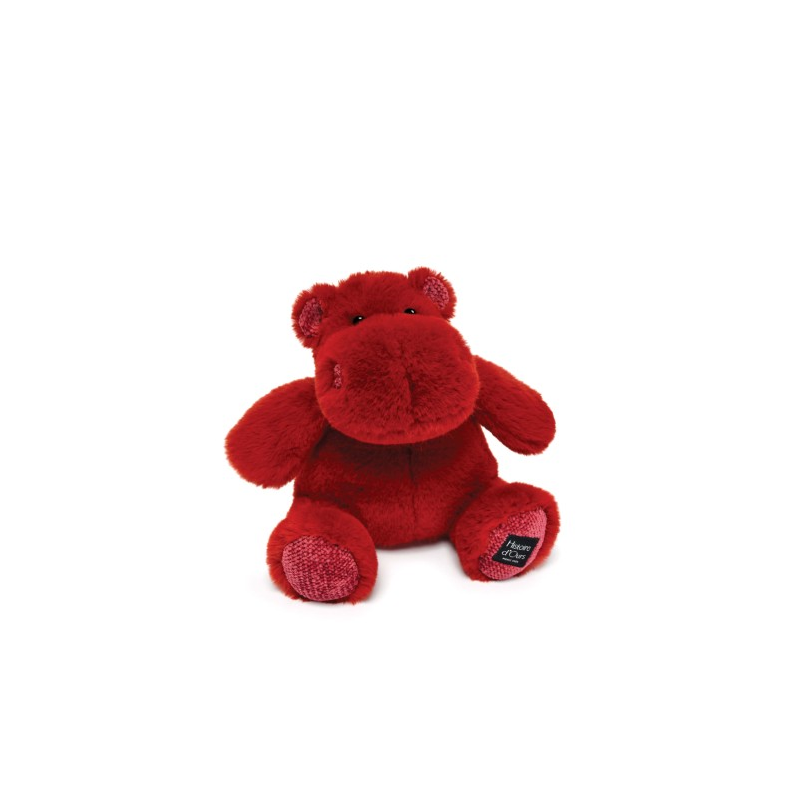 peluche hippopotame rouge